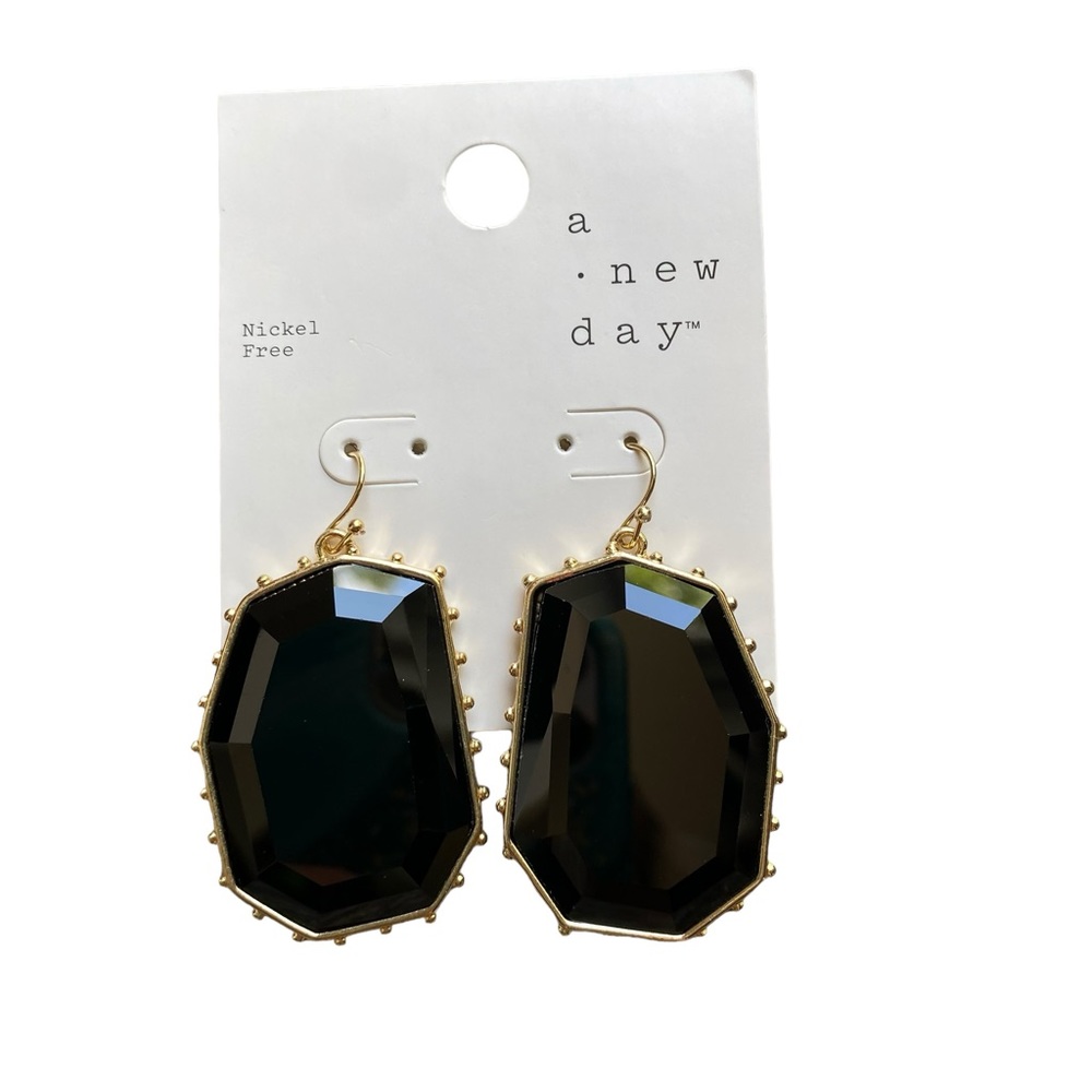 A New Day Black and Gold Drop Earrings